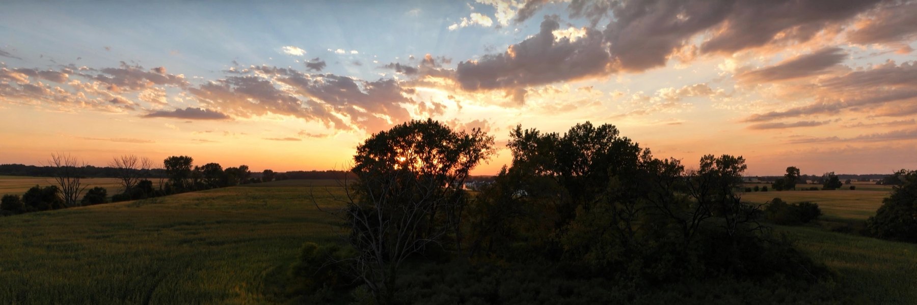 Sunset over Northwest Indiana fields