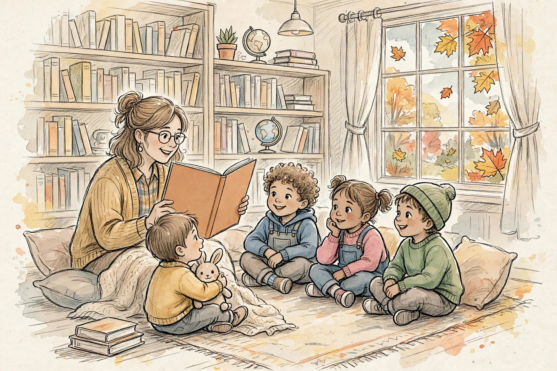 Hand-drawn storytime illustration